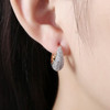 Crystal Micro-Pav'e Pear Shaped Teardrop Huggies Set in 18K Gold