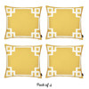 Geometric Yellow&White Square Throw Pillow Cover (Set of 4)