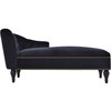 58" Velvet Chaise Lounge; Button Tufted Right Arm Facing Lounge Chair with Nailhead Trim & Solid Wood Legs for Living Room or Office;  Sleeper Lounge Sofa (Black)