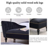 58" Velvet Chaise Lounge; Button Tufted Right Arm Facing Lounge Chair with Nailhead Trim & Solid Wood Legs for Living Room or Office;  Sleeper Lounge Sofa (Black)