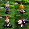 4Pcs Fairy Garden Gnomes My Little Friend Drunk Gnome Dwarfs Statue Gifts Decor