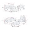 Fabric Folding Sofa Bed with 2 Cup Holders, Removable Armrest and Metal Legs,Single Sofa Bed with Ottoman,3 pcs for 1 sets 
