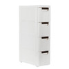 4-Tire Rolling Cart Organizer Unit with Wheels Narrow Slim Container Storage Cabinet for Bathroom Bedroom RT