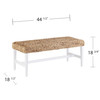 Standerson White Woven Coffee Table Bench