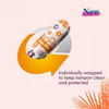 Super Organic Cotton Tampons - Comfortable, Reliable, and Safe Protection-16 count per pack/ 144 packs per case (NC DHS)