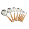 Amazon Spot Color 8-piece Measuring Cup and Scoop Set Stainless Steel Measuring Cup Set with Beech Wood Handle