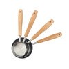 Amazon Spot Color 8-piece Measuring Cup and Scoop Set Stainless Steel Measuring Cup Set with Beech Wood Handle