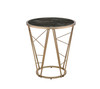 Cicatrix End Table; Faux Black Marble Glass & Champagne Finish YJ