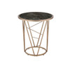 Cicatrix End Table; Faux Black Marble Glass & Champagne Finish YJ