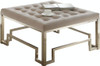 Damien Cocktail Ottoman in Fabric & Champagne