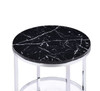 Virlana End Table; Faux Black Marble & Chrome Finish