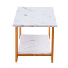  Coffee Table;  2 Layers 1.5cm Thick Marble MDF Rectangle 39.37" L Tabletop Iron Coffee Table ;  Dining Room;  Coffee Shop;  Resterant;  White Top;  Gol