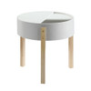 Bodfish End Table; White & Natural YJ