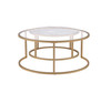 Shanish Nesting Table Set (2Pc Pk) in Faux Marble & Gold
