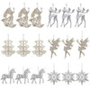 18 PCS Large Christmas Ornaments Set Hanging Christmas Tree Decorations; SnowFlakes Deers Angels Decorative Pendant 2022 Holiday Shatterproof Acrylic Decoracion de Navidad Decors