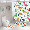 Cross border e-commerce bathroom curtain Digital printing shower curtain Waterproof cartoon bathroom curtain shower curtain suit Punch free