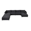 Modern Velvet Fabric Couch Reversible Chaise Sofa U Shaped Couch Sofa with Ottoman for Living Room; Apartment