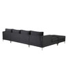 Modern Velvet Fabric Couch Reversible Chaise Sofa U Shaped Couch Sofa with Ottoman for Living Room; Apartment