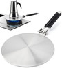 Heat Diffuser, 8 inch Simmer Ring Plate Induction Adapter Plate for Gas Stove Stainless Steel with Foldable Handle Induction Hob Ring Plate