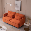 Modern Upholstered Loveseat Sofa;  Orange Cotton Linen-63.8''
