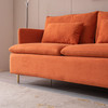 Modern Upholstered Loveseat Sofa;  Orange Cotton Linen-63.8''
