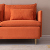 Modern Upholstered Loveseat Sofa;  Orange Cotton Linen-63.8''