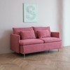 Modern Upholstered Loveseat Sofa;  Pink Cotton Linen-63.8''