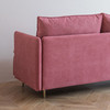 Modern Upholstered Loveseat Sofa;  Pink Cotton Linen-63.8''