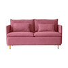 Modern Upholstered Loveseat Sofa;  Pink Cotton Linen-63.8''