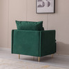 Modern fabric accent armchair;  upholstered single sofa chair;  Emerald Cotton Linen-30.7''