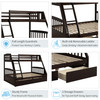  Solid Wood Twin Over Full Bunk Bed with Two Storage Drawers
