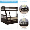  Solid Wood Twin Over Full Bunk Bed with Two Storage Drawers