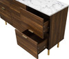 Credenza Sideboard Buffet Console Storage Cabinet 48" Wide 4 Drawers and 1 Door, Faux Marble Top