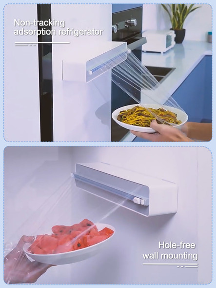 MYFYU Magnetic Plastic Wrap Dispenser With Cutter; Aluminum Foil and Sturdy Food Cling Wrap Cutter; Wrap Dispenser Drawer Organizer with Wax Paper and Parchment Paper For 12 Inches