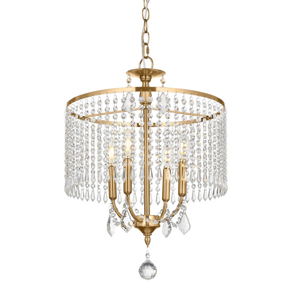 4 - Light Dimmable Crystal Chandelier