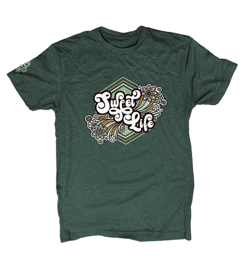 Heather Green Sweet Life Tee Shirt - Walker Honey Farm