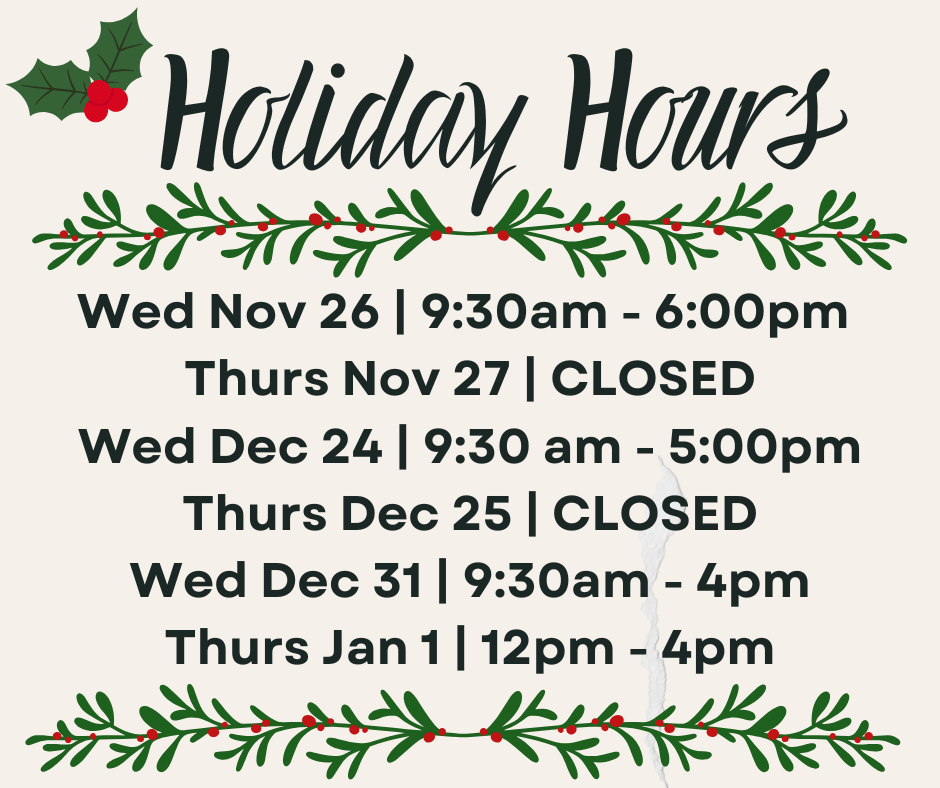 Holiday Hours for the Farm Store