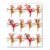 Dancing Santa & Reindeer Personalized Gift Wrap