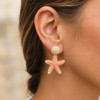 Sparkly Beaded Starfish Earrings