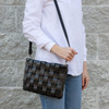 Monroe Woven Clutch/Crossbody- Vegan Leather - Midnight
