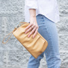 Taupe Ruched Loop Clutch/Case - Vegan Leather