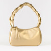 Metallic Gold Braided Hobo Tote - Vegan Leather