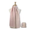 Pink Houndstooth Beanie & Scarf Set