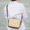 Archer Crossbody - Brown/Raffia - Vegan Leather - Embroidered