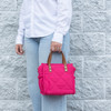 Hot Pink Puffy Lunch Tote - Embroidered Hot Pink Puffy Lunch Tote - Embroidered