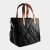 Black Puffy Lunch Tote- Embroidered