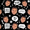 HBD Word Bubbles Photo Personalized Gift Wrap