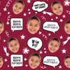 HBD Word Bubbles Photo Personalized Gift Wrap