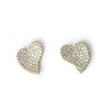 Heart of Gold Pav. Stud Earrings