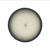An overhead, top-down view of the unlit candle, showing the single lead-free wick centered in the smooth, off-white soy wax.
